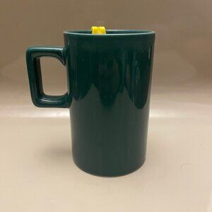 Dark Green Ceramic Mug with Unique Handle